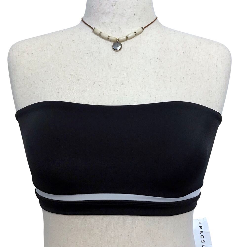 LA Hearts by Pacsun NWT Black and white Bandeau Swim Top Women L